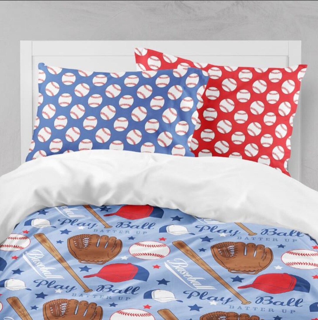 Baseball Kids Bedding Set Boy Comforter Bedroom Room Decor Pillow Shams