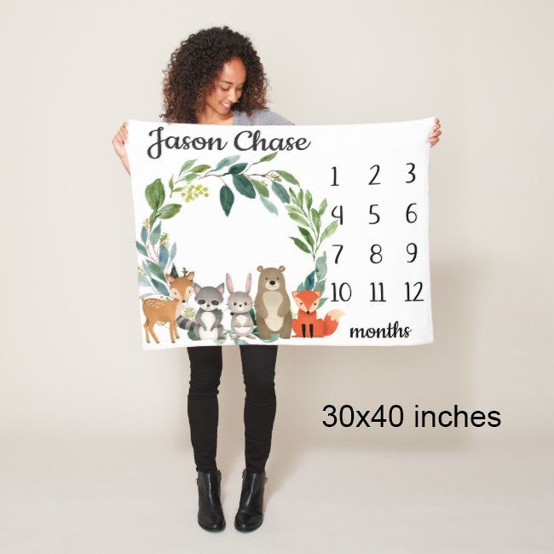 Baby Boy Girl Super Soft Blanket Rainbow/ Pony Milestone ...