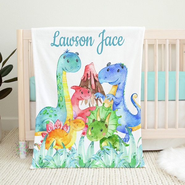 Dinosaur Baby Blanket Etsy