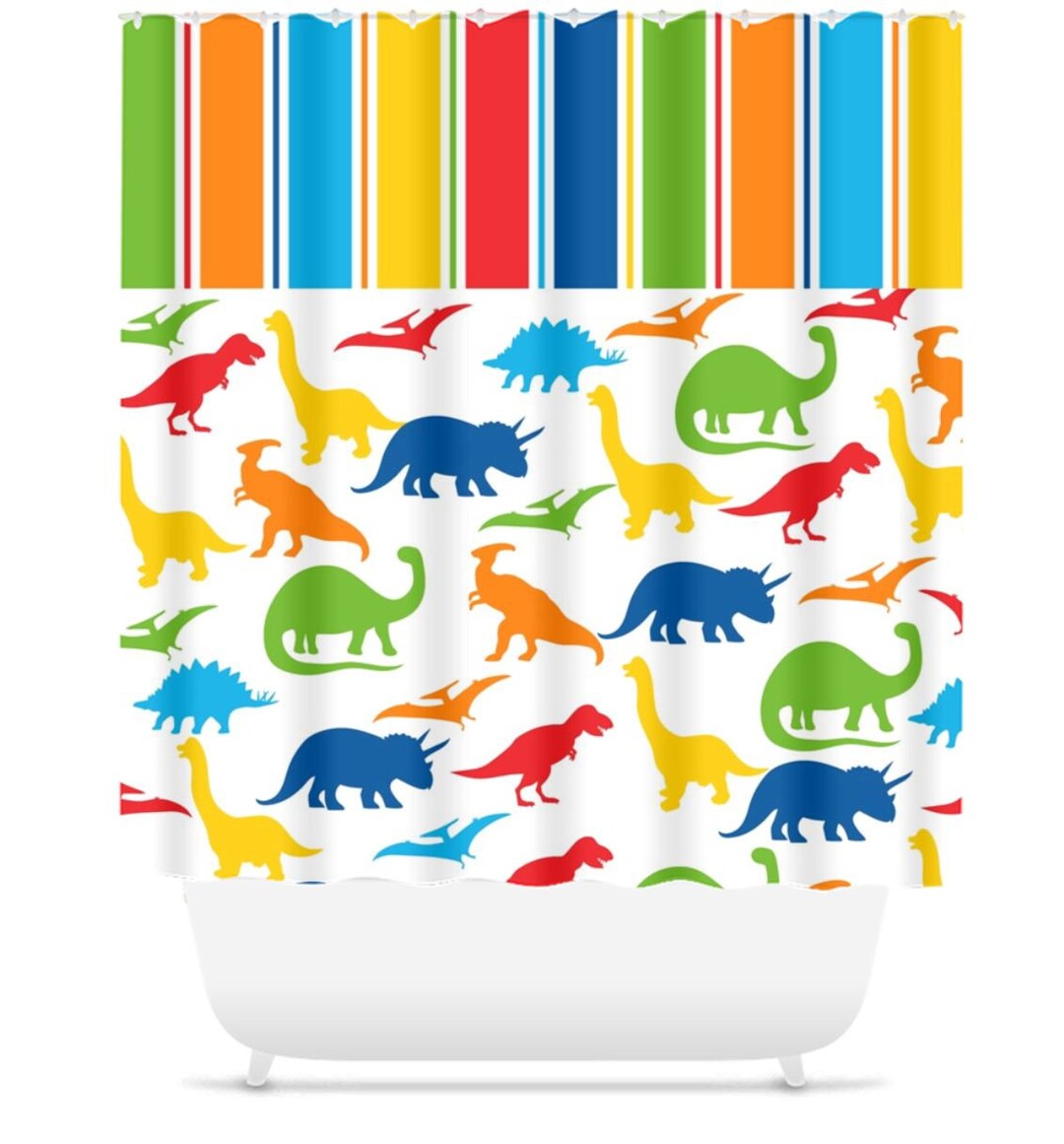 Dinosaur Shower Curtain Dinosaur Bathroom Decor Dinosaur Kids Shower