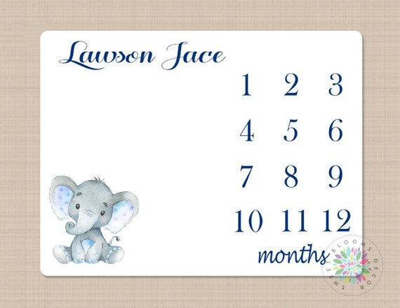 elephant milestone blanket