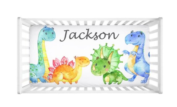 Dinosaur Fitted Sheet Newborn Boy Baby Shower Gift Dinosaur