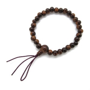 7mm Beads Sendan Chinaberry Wood Bracelet With Bosa Type Japanese Juzu Prayer Asian Rosary Mala Cool Zen meditation Handmade Gift UDA35-8-B