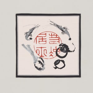 Furoshiki, partition à l'encre, Ito Jakuchu, Musée Hosomi, 100% coton, largeur 50cm