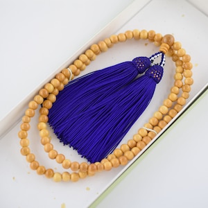Tsuge wood 108 beads Japanese Juzu Buddhist Prayer beads Asian Zen Rosary Handmade Mala Beads Birthday Gift Unisex Souvenir