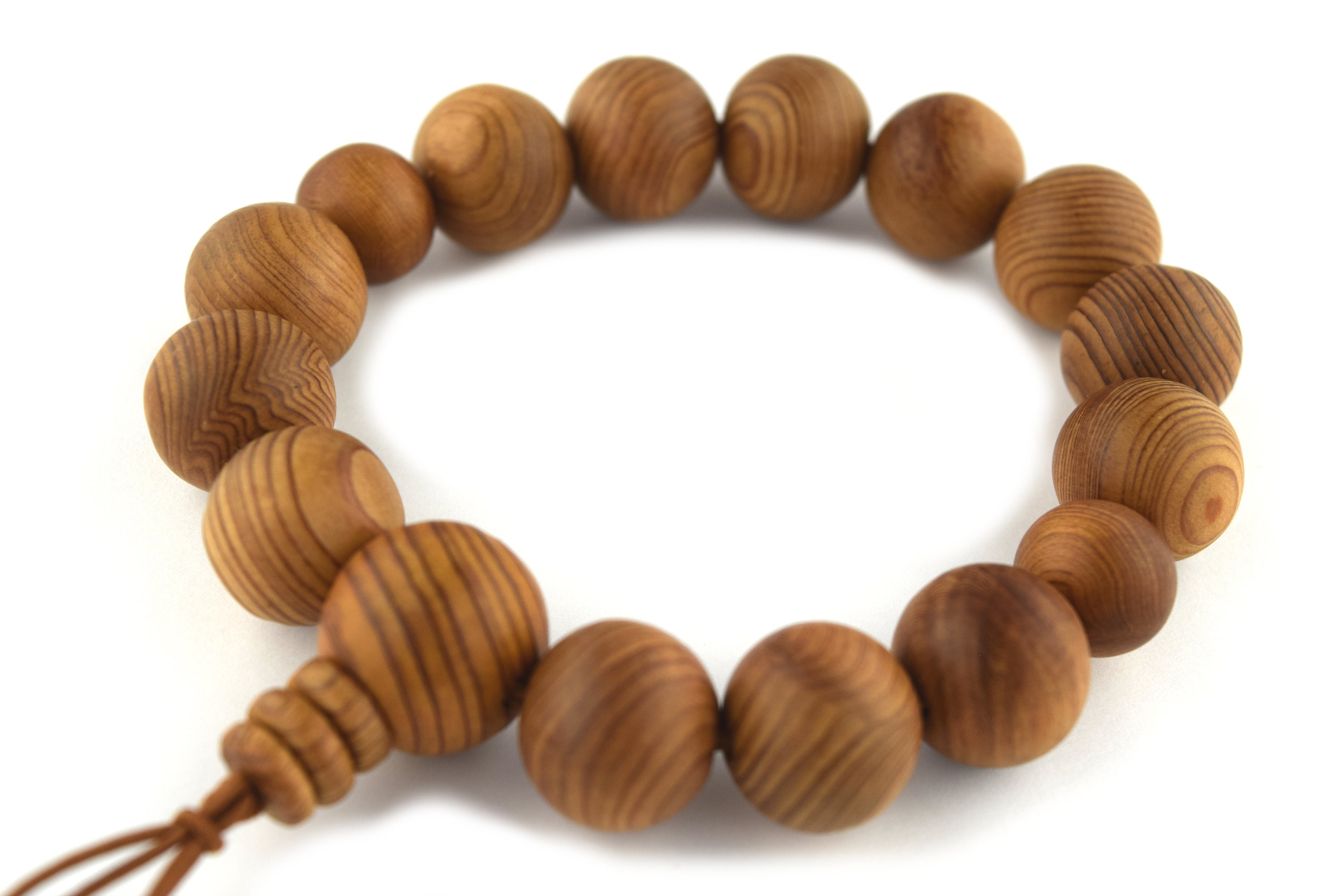 16mm Japanese Cedar Yakusugi Wood Bracelet Juzu Prayer Beads