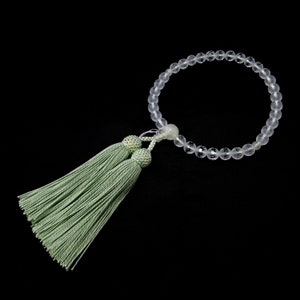Frosted Crystal Opaque Quartz Gemstone Japanese Juzu Beads Buddhist Mala Prayer beads Rosary Chakra Beads for Women Meditation Gift for Her