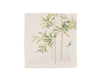 Furoshiki Japanese Traditional Silk Fabric Wrapping Cloth Shikō Imamura Famous Painting Bamboo Gift Framing Art Decoration Handmade Kyoto