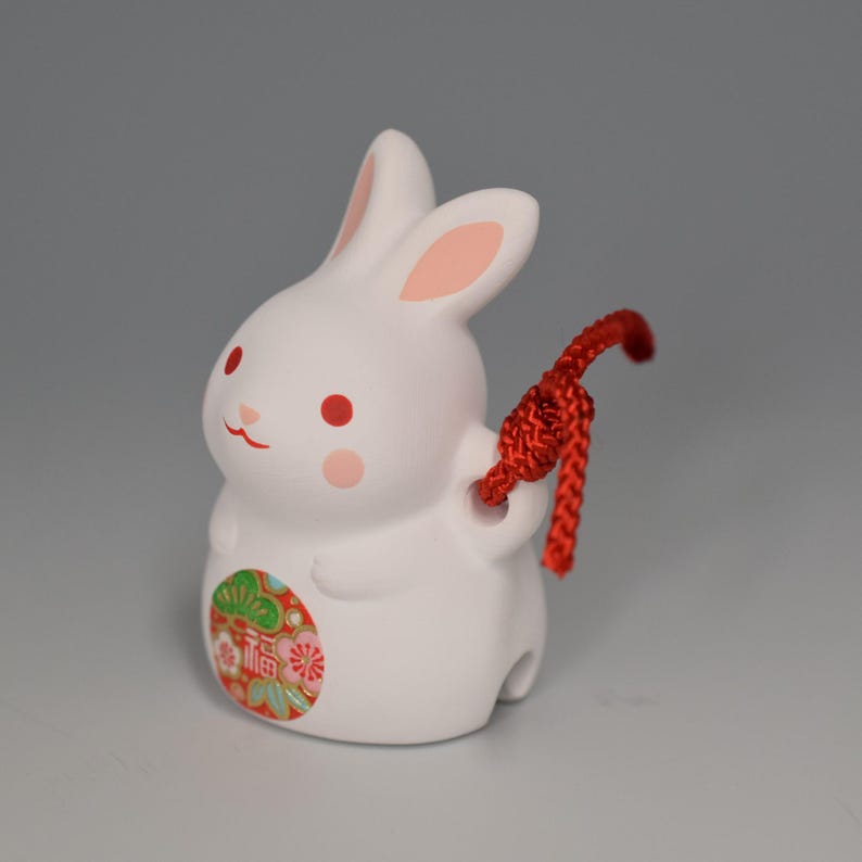 Japanese Traditional Easter Double Rabbit Figurine Ceramic Ornament ...