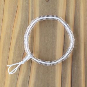 Clear Crystal Quartz 108 Flat bead Gemstone Bracelet Japanese Juzu Prayer beads Handmade in Kyoto gift for Unisex rosary meditation Chakra