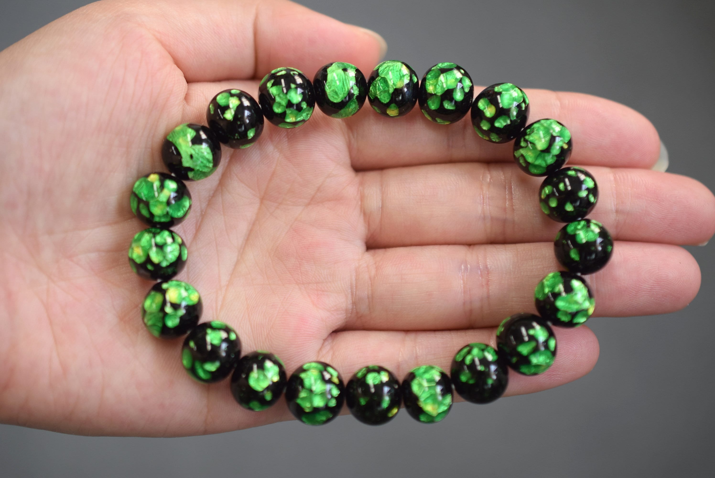 Green Ryukyu Fluorite Glass Firefly Beads 10mm Japanese Etsy UK