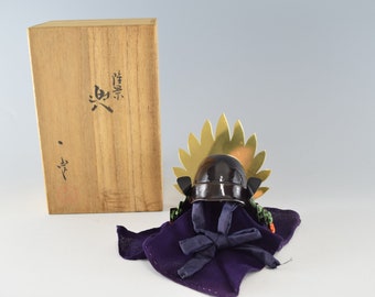 Japanese traditional kabuto ornaments charm home decorations second-hand vintage Boys’ Festival Gogatsu-doll Samurai helmet