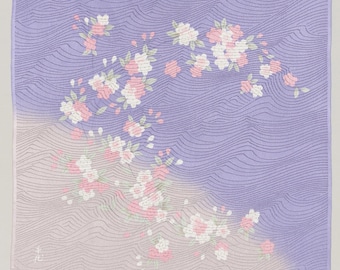 Furoshiki (tela para envolver) de Chiyo Uno, "Capas Moradas", 100% Rayón, 45 cm x 45 cm