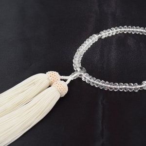 Crystal Stone Buddhist Prayer Beads Japanese Traditional Juzu Nenju Rosary Jewel Handmade in Kyoto Cool Asia Buddhism Meditation Zen