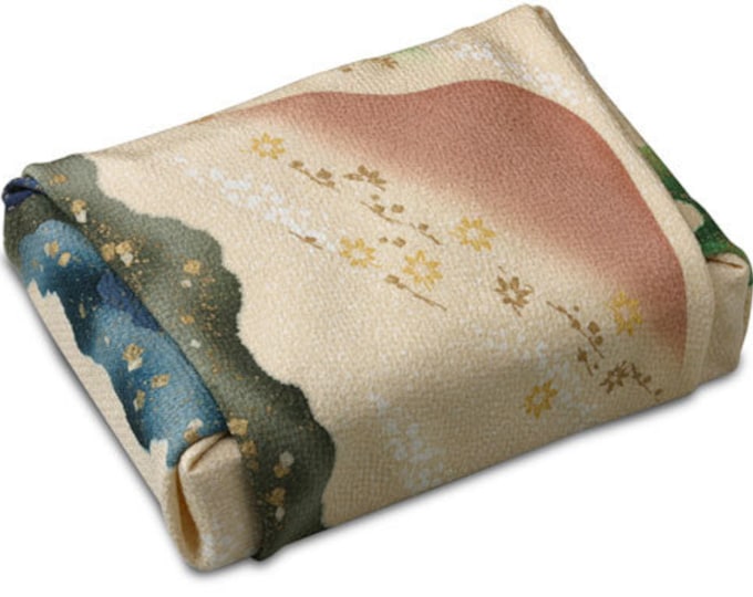 Japanese Furoshiki, Traditional Yuzen Resist dyeing, Wrapping Silk Fabric, Wrapping Cloth, Handmade, Gift for Birthday, Kyoto Souvenir