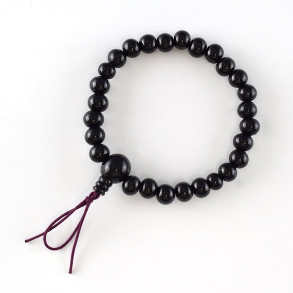 Black Kokutan Ebony Wood 8mm/10mm Beads Japanese Juzu Bracelet
