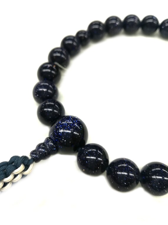 12mm Blue Goldstone Juzu Prayer Beads Japanese Traditional Juzu