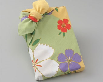 Japanese Furoshiki  Rayon 100% Fabric Wrapping Cloth 68cm  Fabric, Japanese Dianthus flowers, Eco bag, Gift, Traditional Kyoto Souvenir