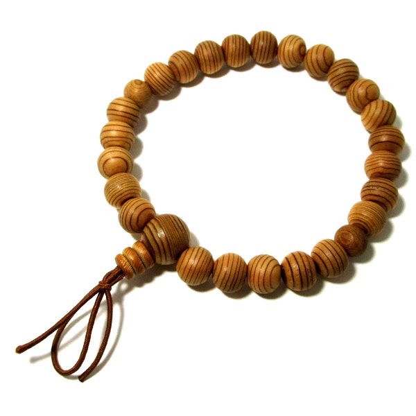Yakusugi Bracelet en bois de grain marron avec anneau annuel, perles de prière, Kyoto UDA65, commande par correspondance