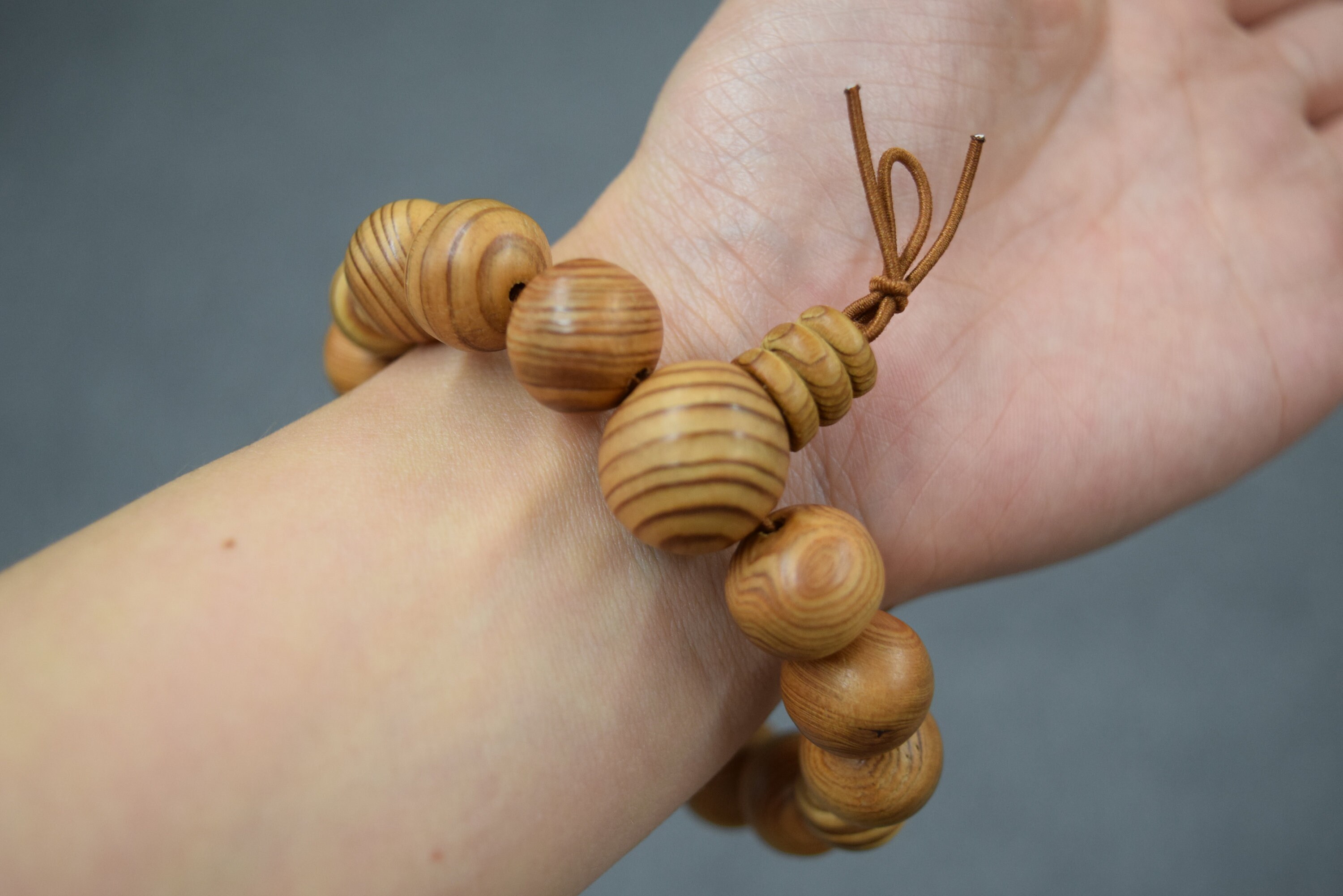 13mm Japanese Cedar Yakusugi Wood Bracelet Juzu Prayer Beads
