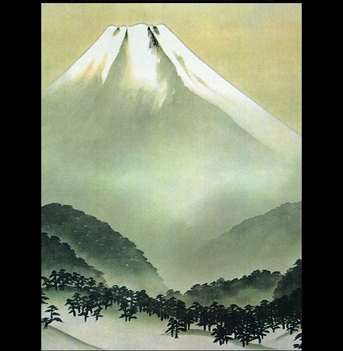 複製 掛軸 共箱付 横山大観 『名品 霊峰富士図』 絹本 掛け軸 複製 掛軸 共箱付 横山大観 『名品 霊峰富士図』 絹本 掛け軸