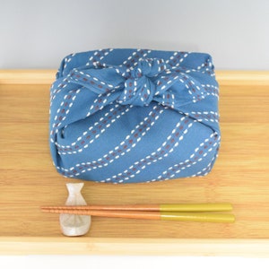 Japanese Furoshiki, Cotton Fabric, Wrapping Cloth, 50cm, Gifts, Kyoto Souvenir, Three Lines Sashiko Japanese tradition pattern