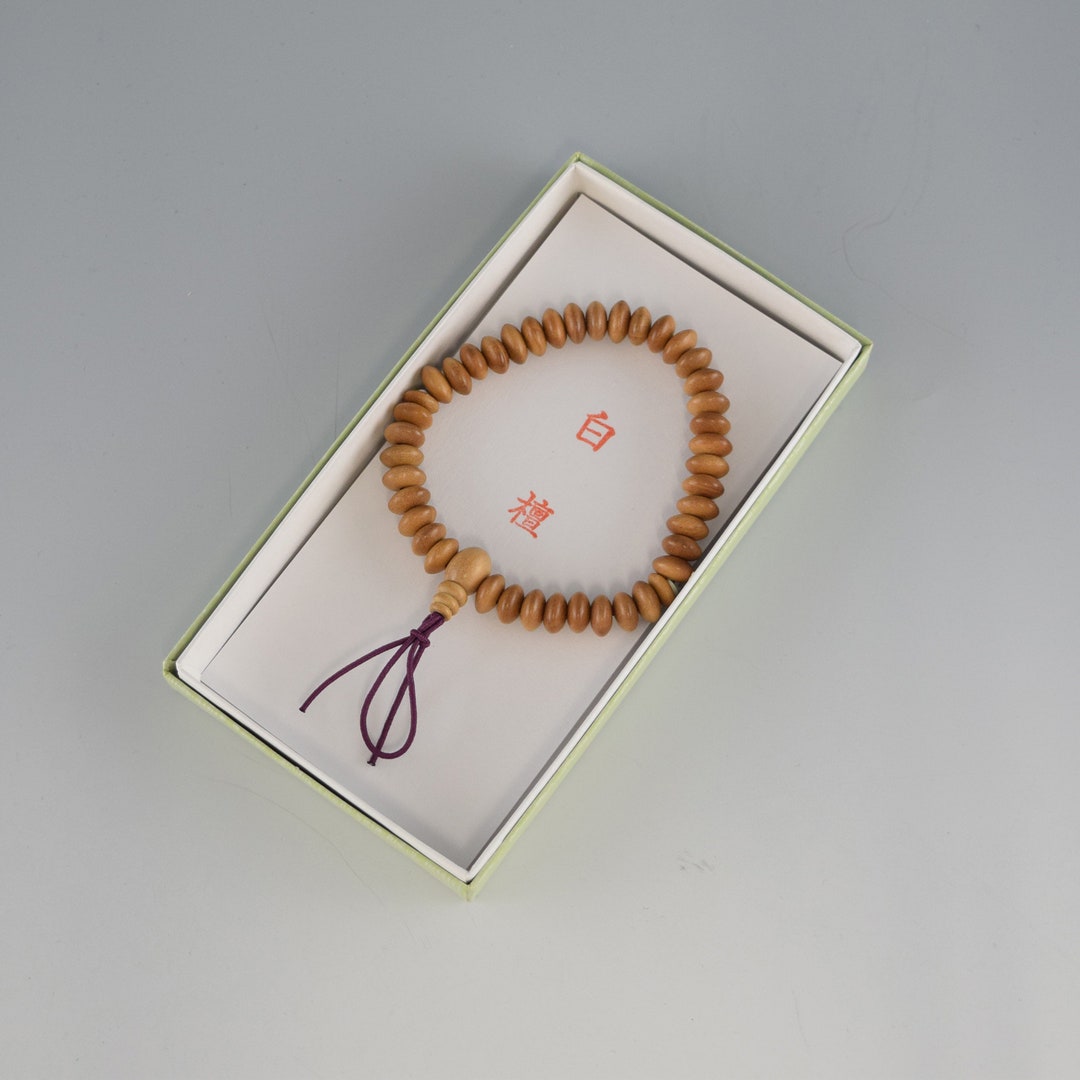 8mm インド白檀 そろばん玉 ウッド 腕輪 ブレスレット 数珠 京都