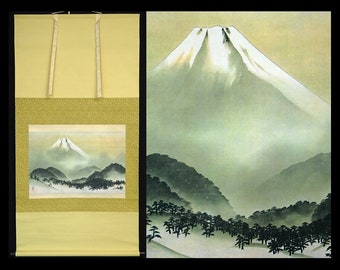 横山大観 絹本掛軸 水墨画 富士 真贋不明 横山大観（1868年 - 1958年） 絹本富士山 日本画 額装 - Etsy 日本