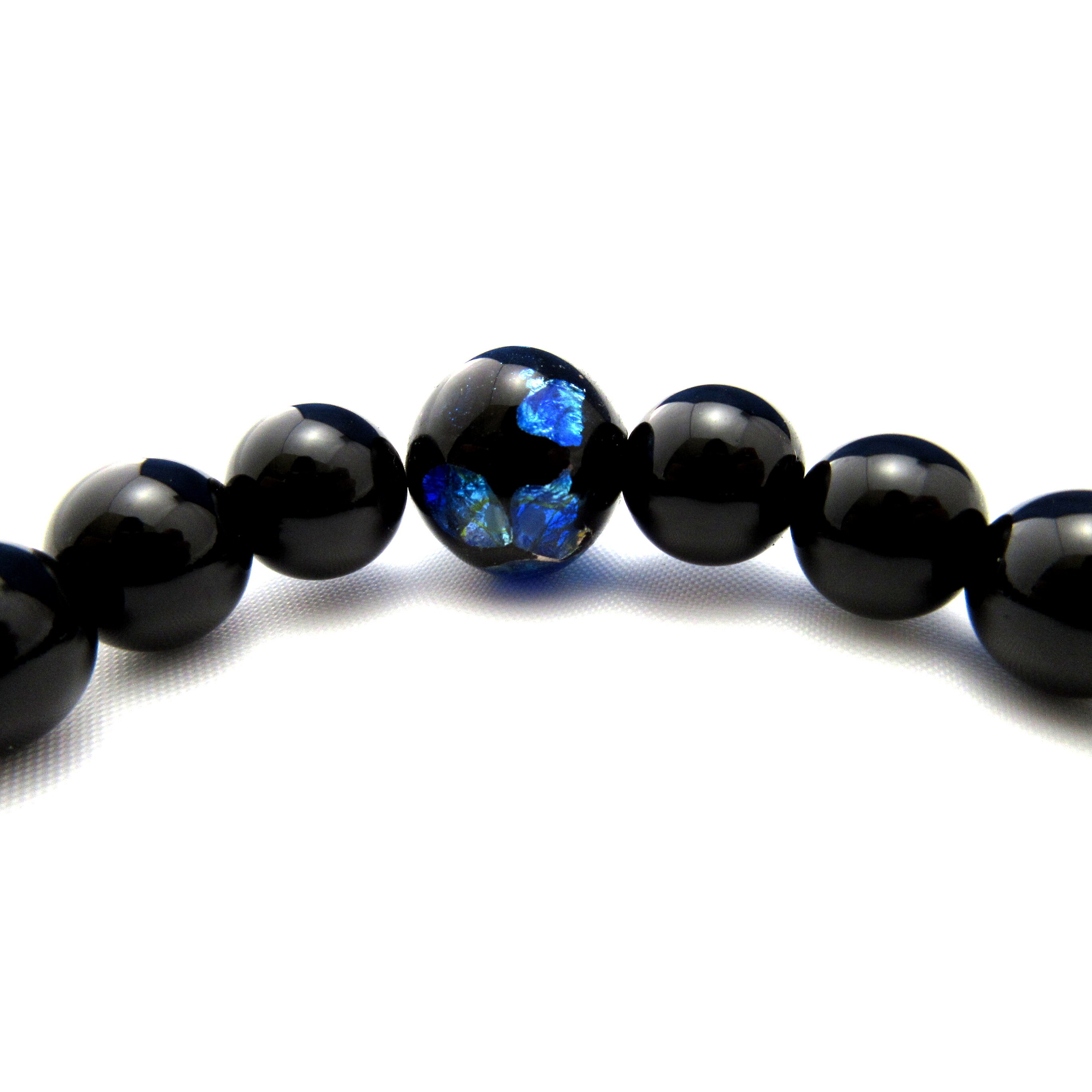 Black Onyx & Pink Blue Ryukyu Fluorite Nature Stone Women