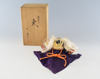 Japanese traditional kabuto ornaments charm home decorations second-hand vintage Boys’ Festival Gogatsu-doll Samurai helmet