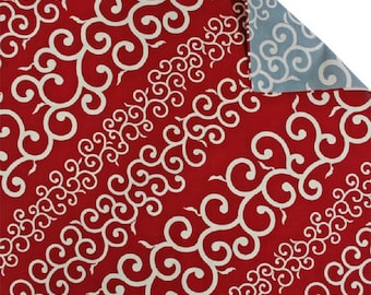 Furoshiki (pano de embrulho japonês), estampa arabesca listrada, reversível, 100% algodão, 50 cm x 50 cm