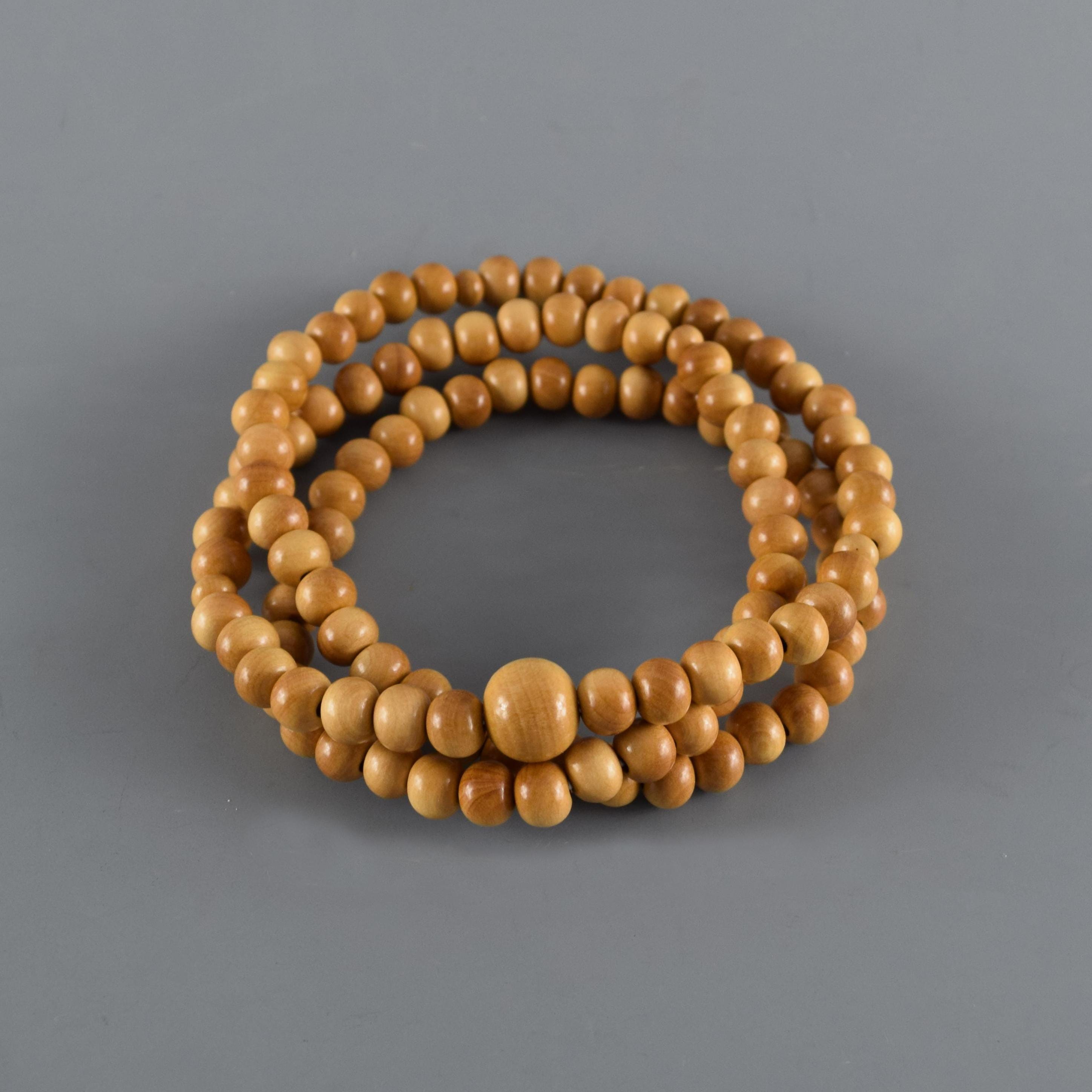 Tsuge Wood 108 Beads Japanese Juzu Bracelet Buddhist Prayer Beads 
