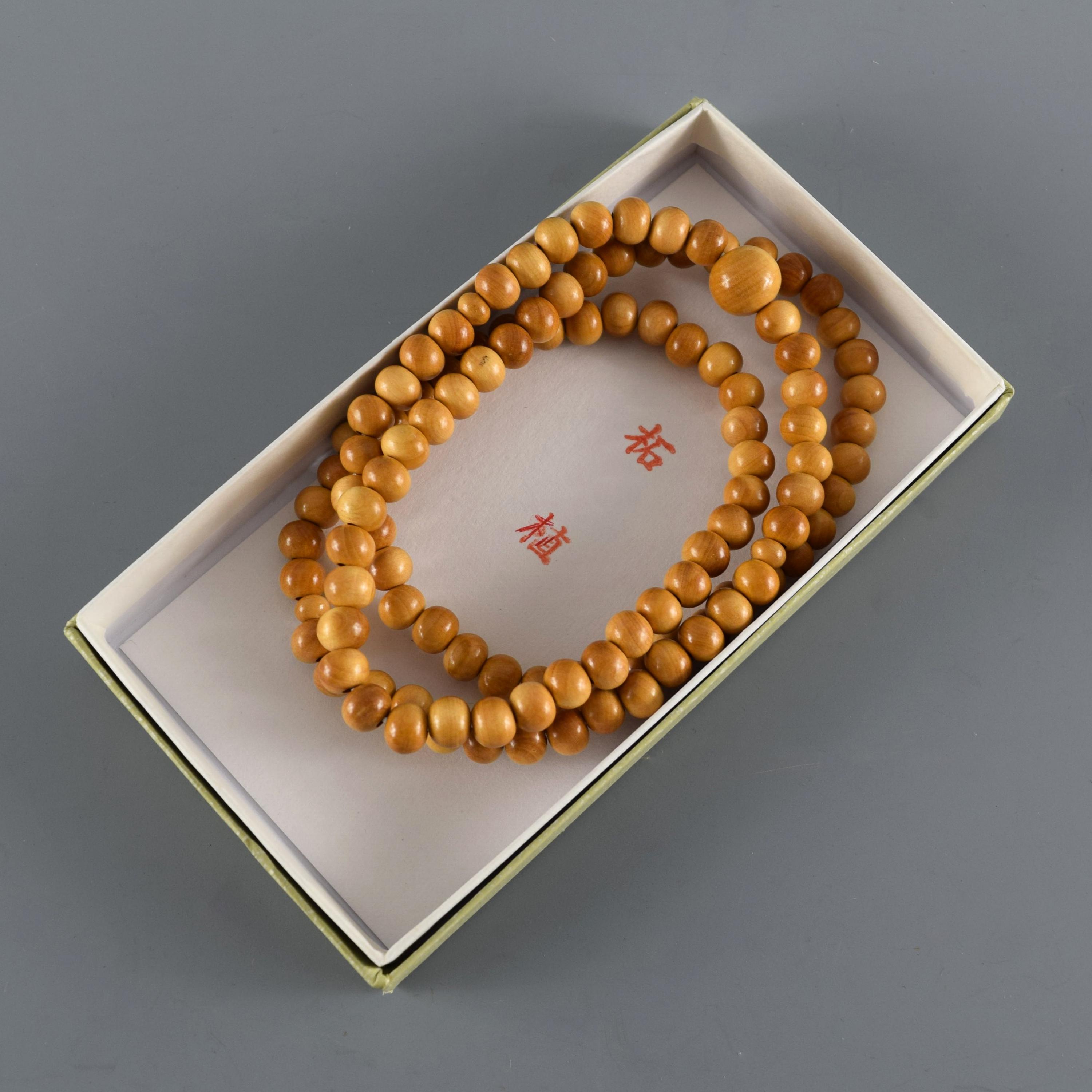 Tsuge Wood 108 Beads Japanese Juzu Bracelet Buddhist Prayer Beads 