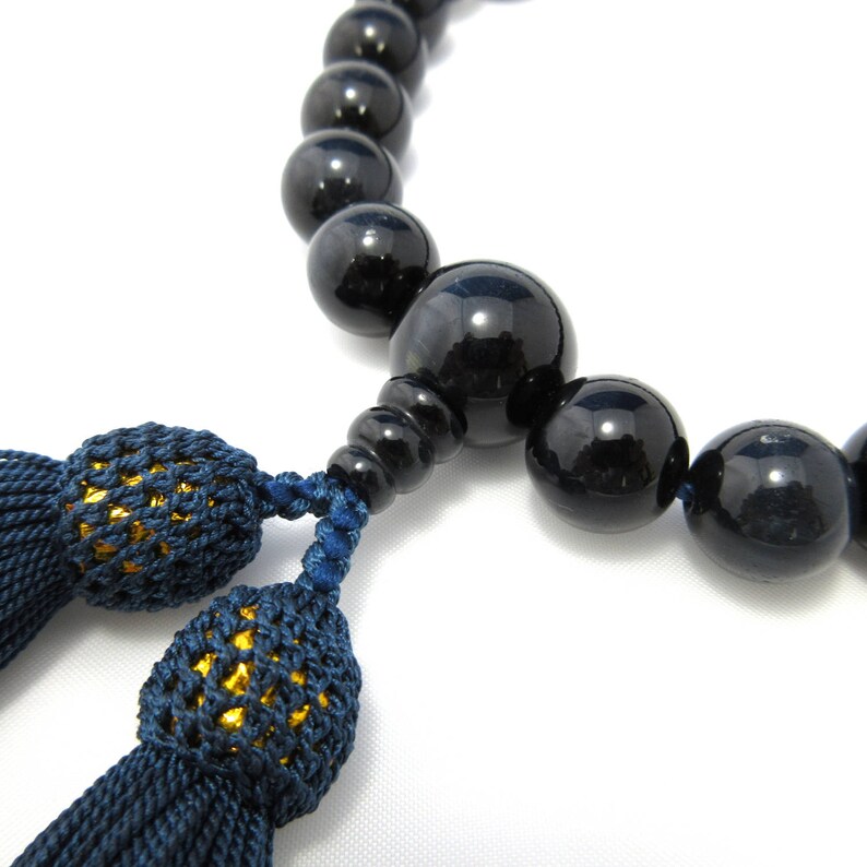 Blue Tiger Eye Stone Japanese Juzu Beads Buddhist Prayer Etsy