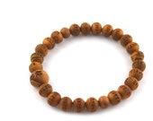 Japanese Cedar Yakusugi Wood Bracelet - Handmade Heart Sutra Beads Mala Bracelet For Men & Women - View #10