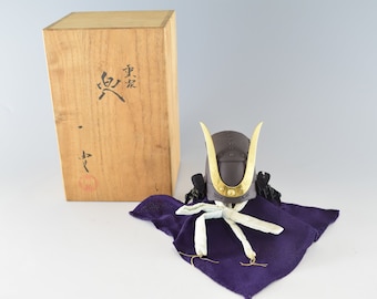 Japanese traditional kabuto ornaments charm home decorations second-hand vintage Boys’ Festival Gogatsu-doll Samurai helmet