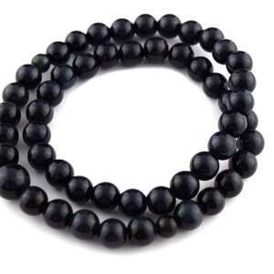 Blue Tiger Eye Bead Bracelet - 8mm Japanese Juzu Mala, Handmade In Kyoto