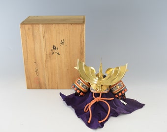 Japanese traditional kabuto ornaments charm home decorations second-hand vintage Boys’ Festival Gogatsu-doll Samurai helmet