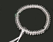 Lens Beads Crystal Quartz Bracelet Japanese Traditional Juzu Buddhist Prayer beads Asian Rosary Gift Handmade in Kyoto Japan