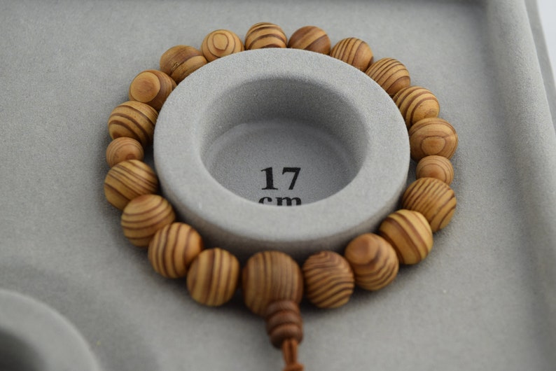 Japanese Cedar Yakusugi Wood Bracelet Juzu Prayer beads Rosary dhyāna Zen Kyoto rare Natural Gift Present Mala Guru Bead for Men image 7