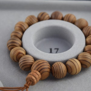 Japanese Cedar Yakusugi Wood Bracelet Juzu Prayer beads Rosary dhyāna Zen Kyoto rare Natural Gift Present Mala Guru Bead for Men image 8