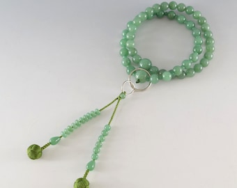Indian Jade Green Aventurine Japan Jodo Shu Style Juzu