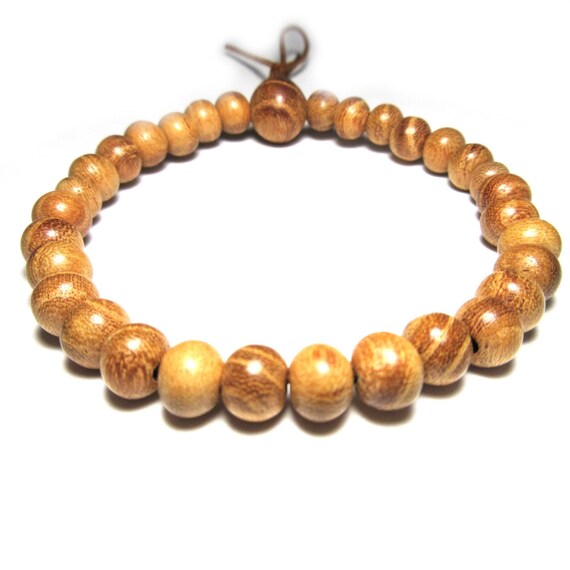 Handmade Japanese Kitayamasugi Kyoto Cedar Wood Bracelet - Stretch Rosary Beads For Men, Juzu-Style Mala Bead Bracelet Gift - View #4