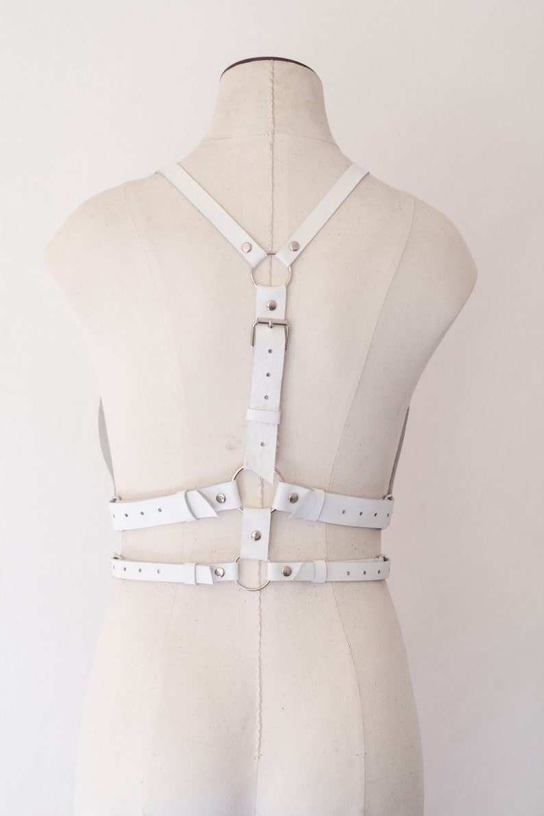 White Women Leather Harness Etsy