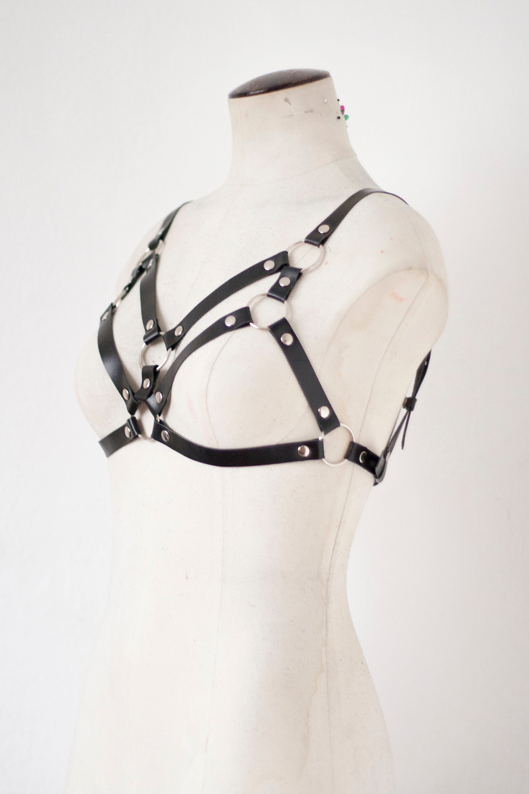Women Leather Harness Bra Etsy