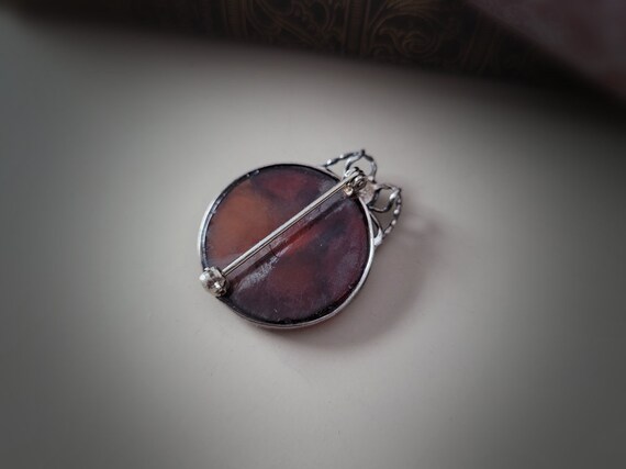 Agate & Sterling Silver Flying Insect Brooch - image 3