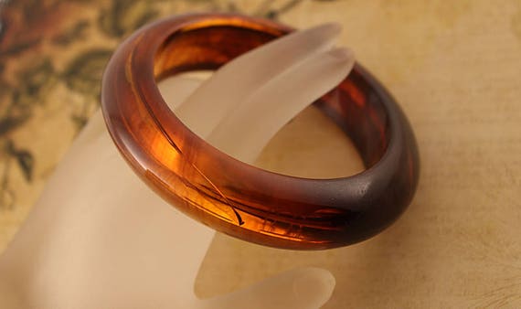 Chunky Rootbeer Bakelite Bangle Bracelet - image 4