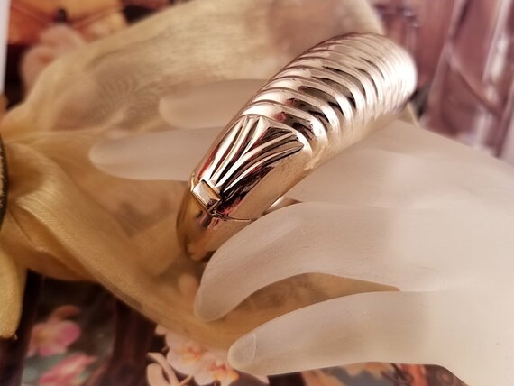 Coro Pegasus Hinged Bracelet Gold Plated Mid Centu