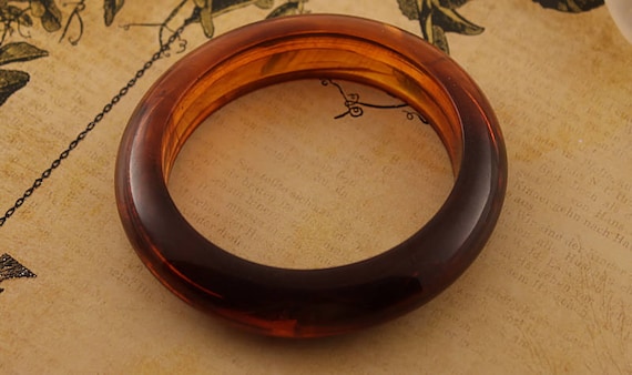 Chunky Rootbeer Bakelite Bangle Bracelet - image 2