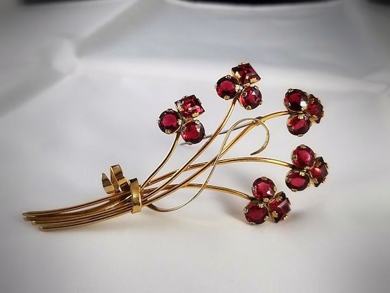 Sterling Silver Spring Floral Bouquet 1940s Brooch